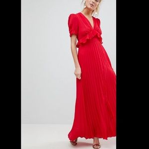 ASOS floor length dress with pleats